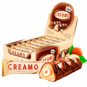 Wafelek Creamo czekoladowy z całymi orzechami 25g