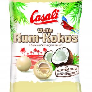 Casali Rum Kokos White Draże Biała Czekolada 100g kulki z alkoholem biały