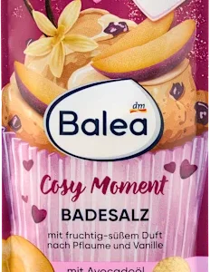 Balea Cosy Moment – Sól do kąpieli Śliwka & Wanilia z olejkiem awokado 80g