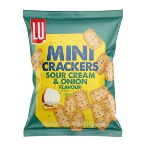 LU Mini Crackers Sour Cream & Onion – Mini krakersy o smaku śmietany i cebuli 77,5 g         O